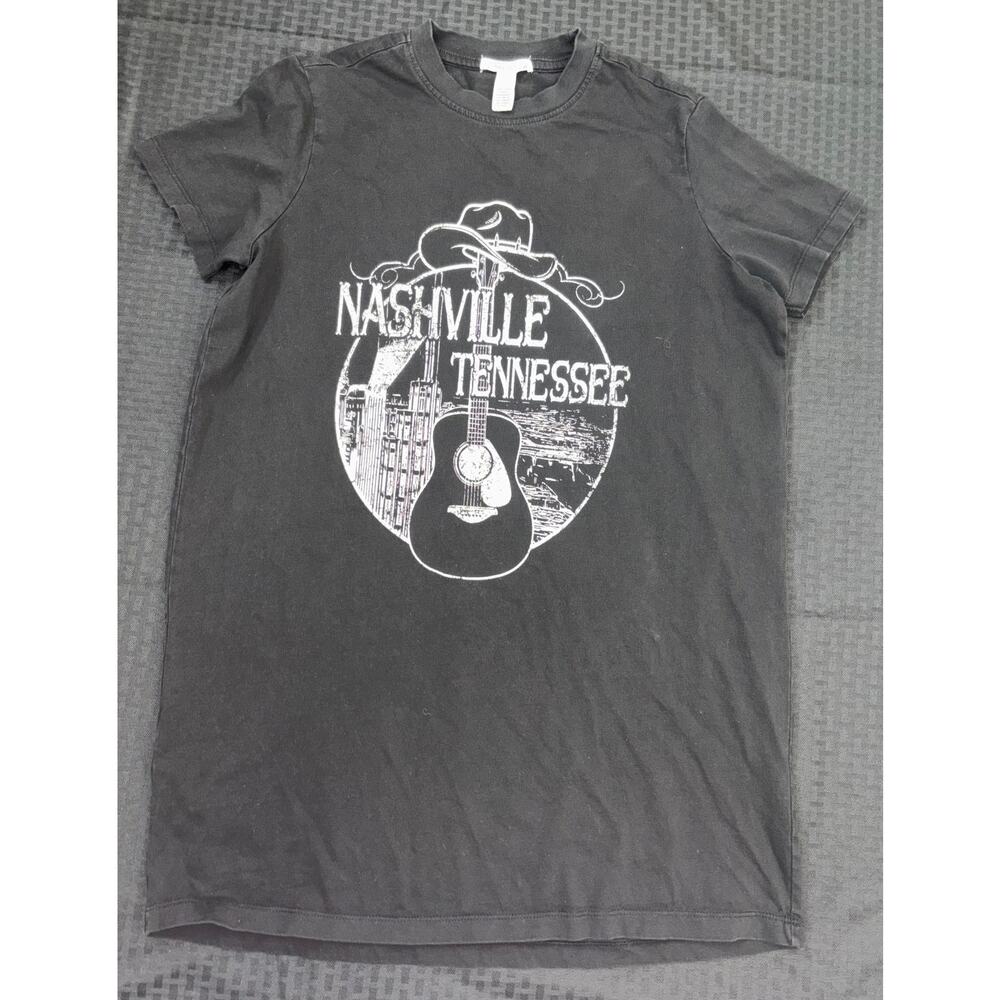 Nashville Country Guitar Cowboy Hat Shirt Dress, Women's XS
